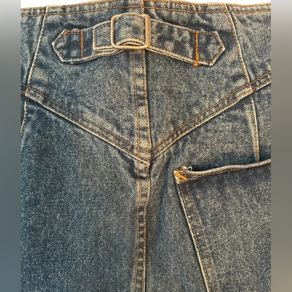 Vintage GAP Work Force Denim Skirt Y2K 90s High Waist Size 9/10 100% Cotton - Picture 3 of 6